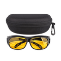 Night Driving Glasses Anti-Glare Yellow Lens Wrap Around Travel Case Over - Image 1