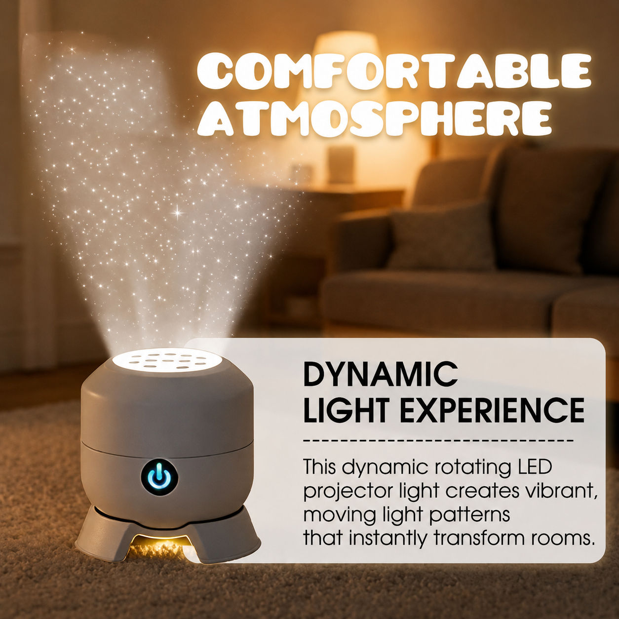 Night Light Projector Rechargeable Rotating Ocean Starry LED Adjustable Brightness - Image 3