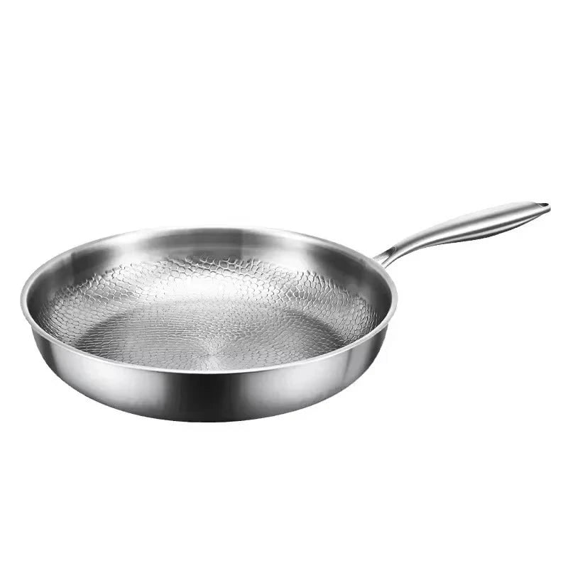 Non-Stick Frying Pan Titanium Hammered Induction Compatible Metal Handle Cookware - Image 9