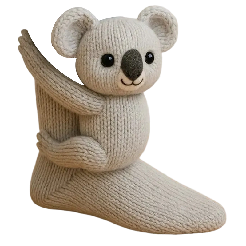 Novelty Socks Animal Crew Length Plush 3D Ribbed Knit Gift Character - Image 4