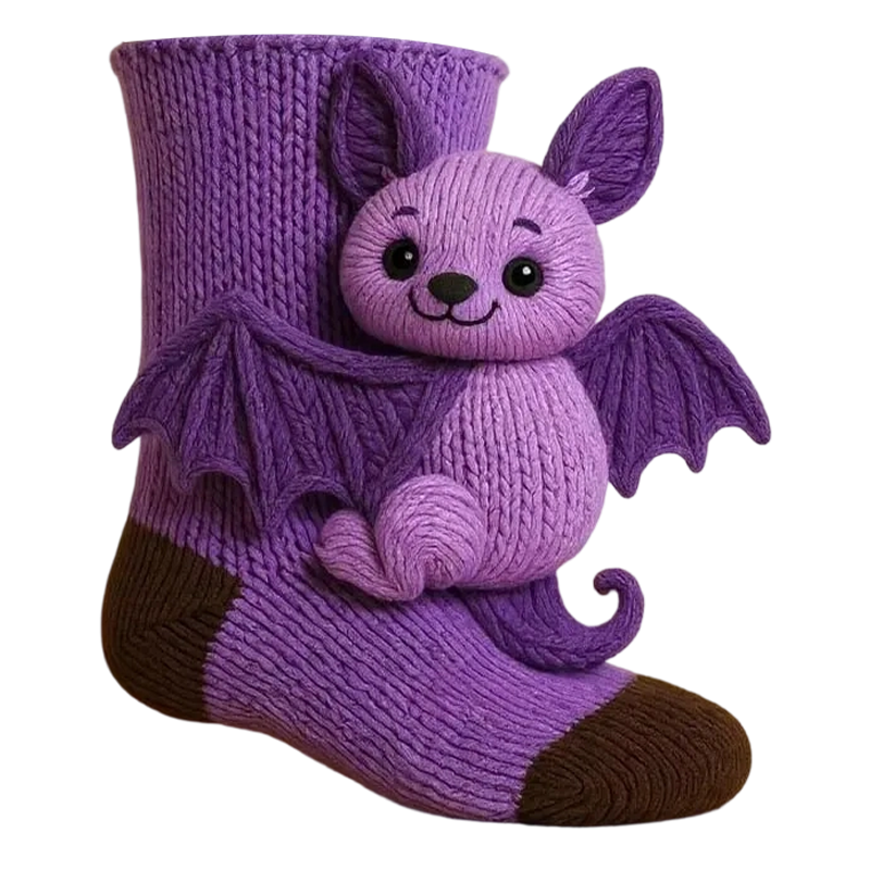 Novelty Socks Animal Crew Length Plush 3D Ribbed Knit Gift Character - Image 6