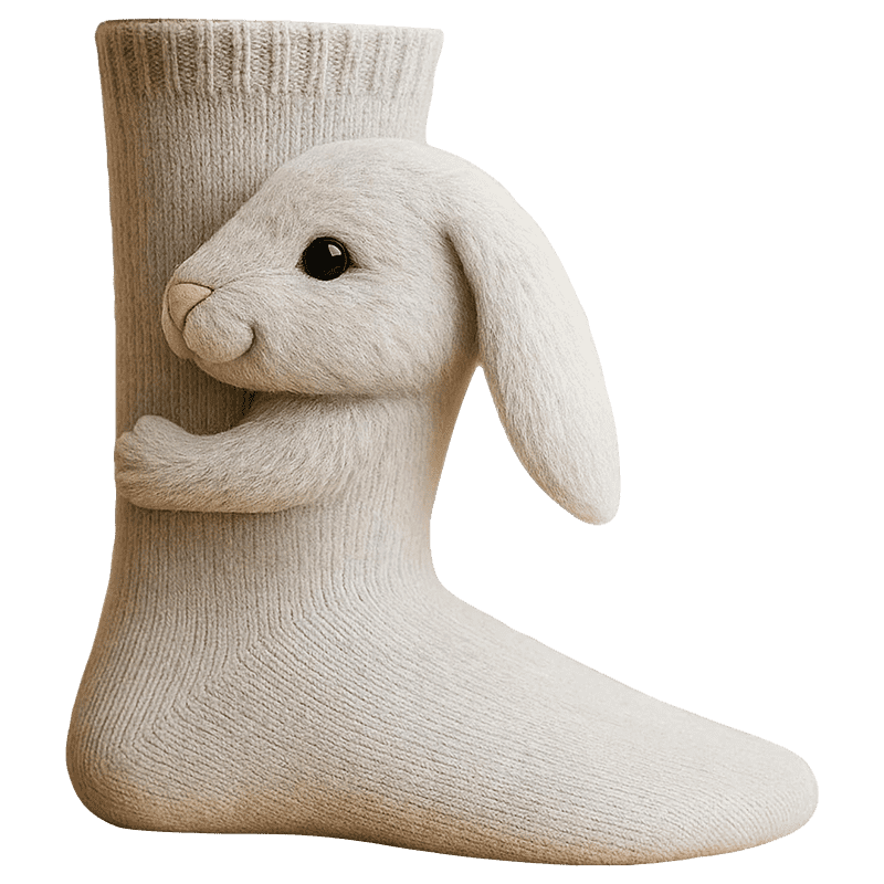 Novelty Socks Animal Crew Length Plush 3D Ribbed Knit Gift Character - Image 9