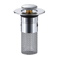 Pop Up Sink Drain Stopper with Anti Clog Filter Insert