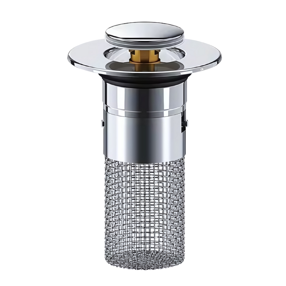 Pop Up Sink Drain Stopper with Anti Clog Filter Insert