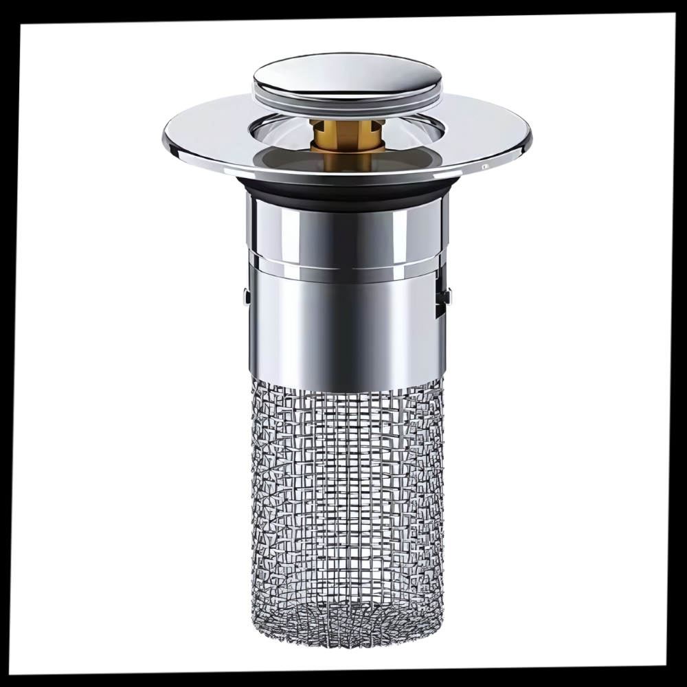 Pop Up Sink Drain Stopper with Anti Clog Filter Insert
