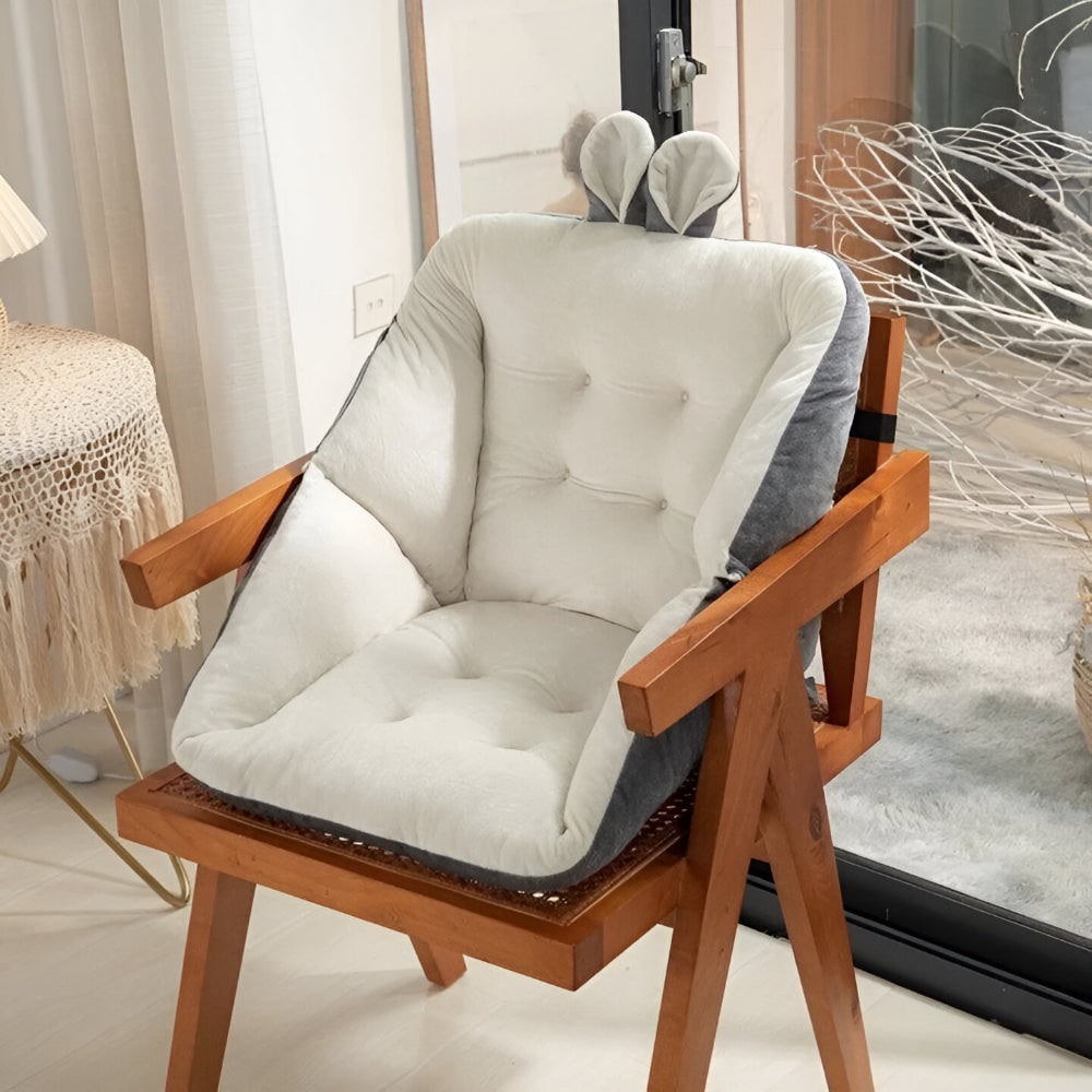 Office Chair Cushion Seat Velvet Tufted Backrest Support With Back - Image 11