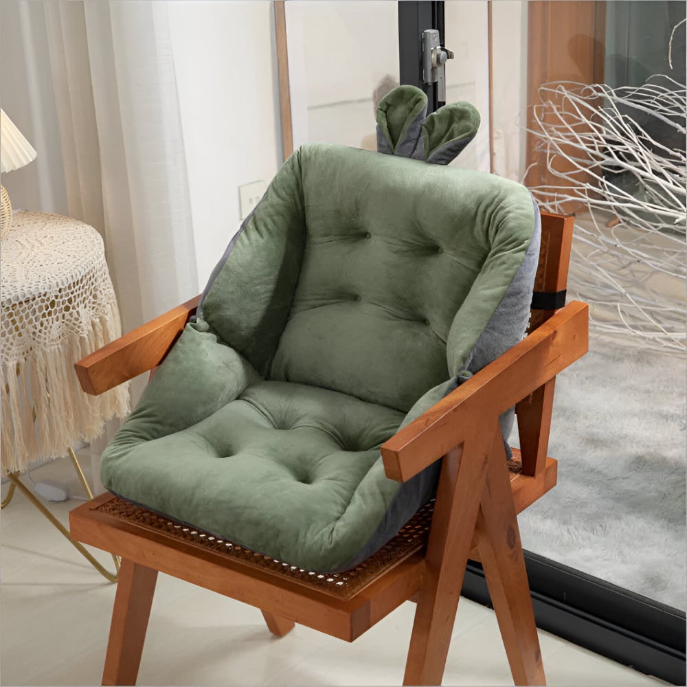 Office Chair Cushion Seat Velvet Tufted Backrest Support With Back - Image 7