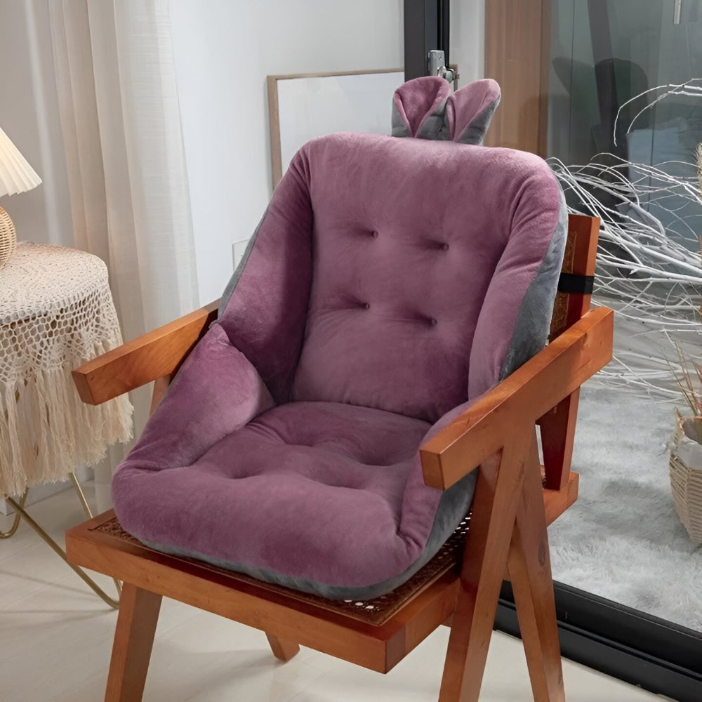 Office Chair Cushion Seat Velvet Tufted Backrest Support With Back - Image 9