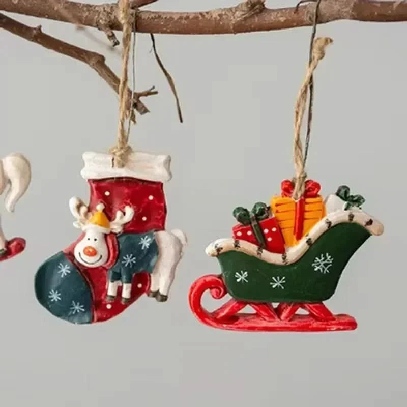 Old World Christmas Ornaments with Rustic Resin and Hand-Painted Vintage Design - Image 4