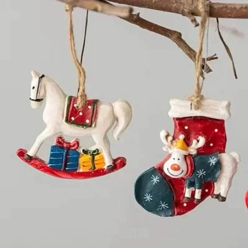 Old World Christmas Ornaments with Rustic Resin and Hand-Painted Vintage Design - Image 5