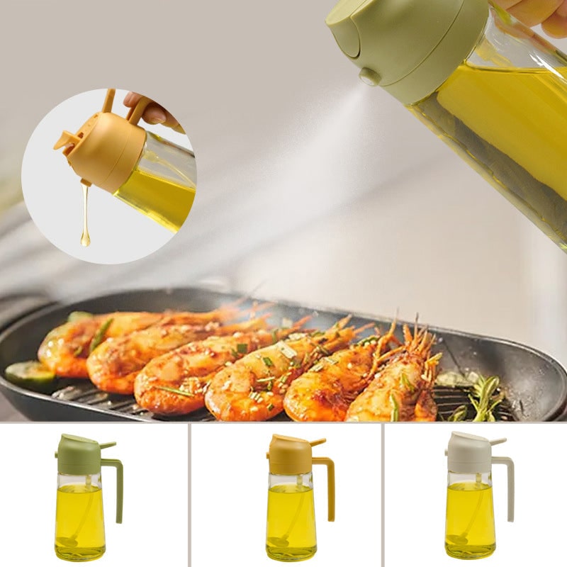 Olive Oil Dispenser Bottle with Glass Sprayer Pump Handle and Flip-Top Pouring Spout - Image 10