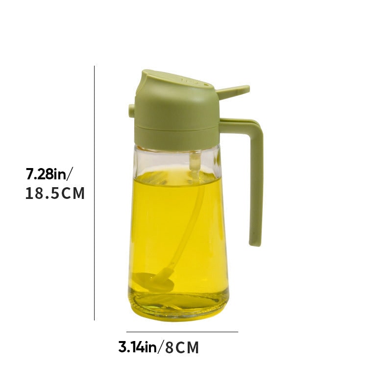 Olive Oil Dispenser Bottle with Glass Sprayer Pump Handle and Flip-Top Pouring Spout - Image 13