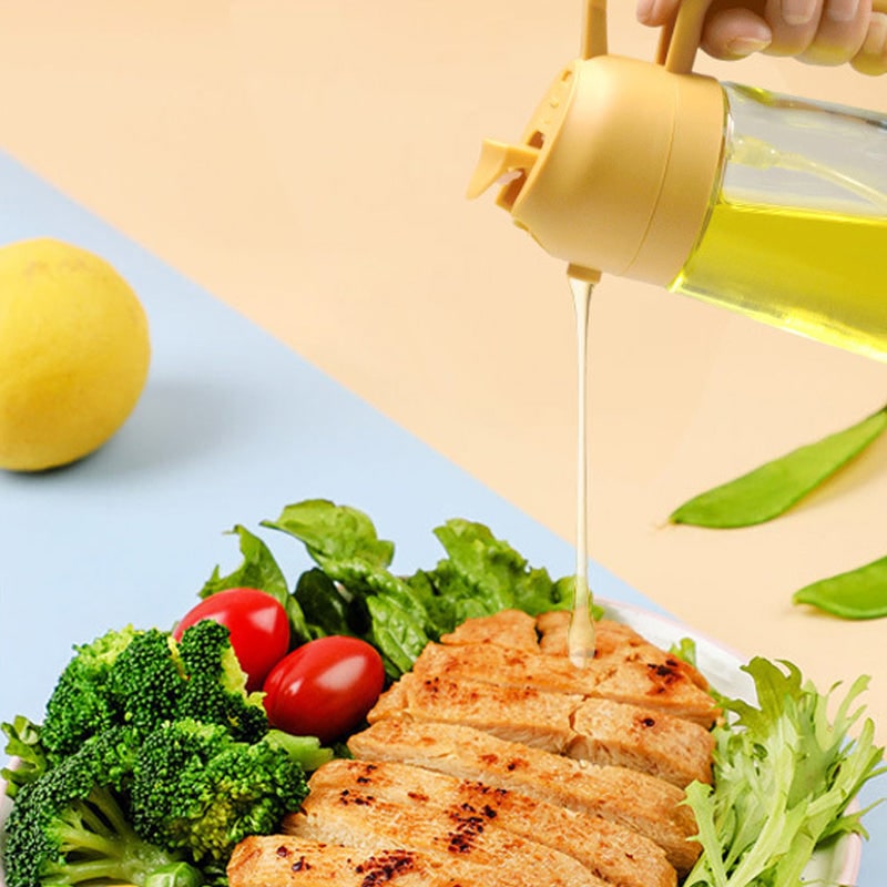 Olive Oil Dispenser Bottle with Glass Sprayer Pump Handle and Flip-Top Pouring Spout - Image 8