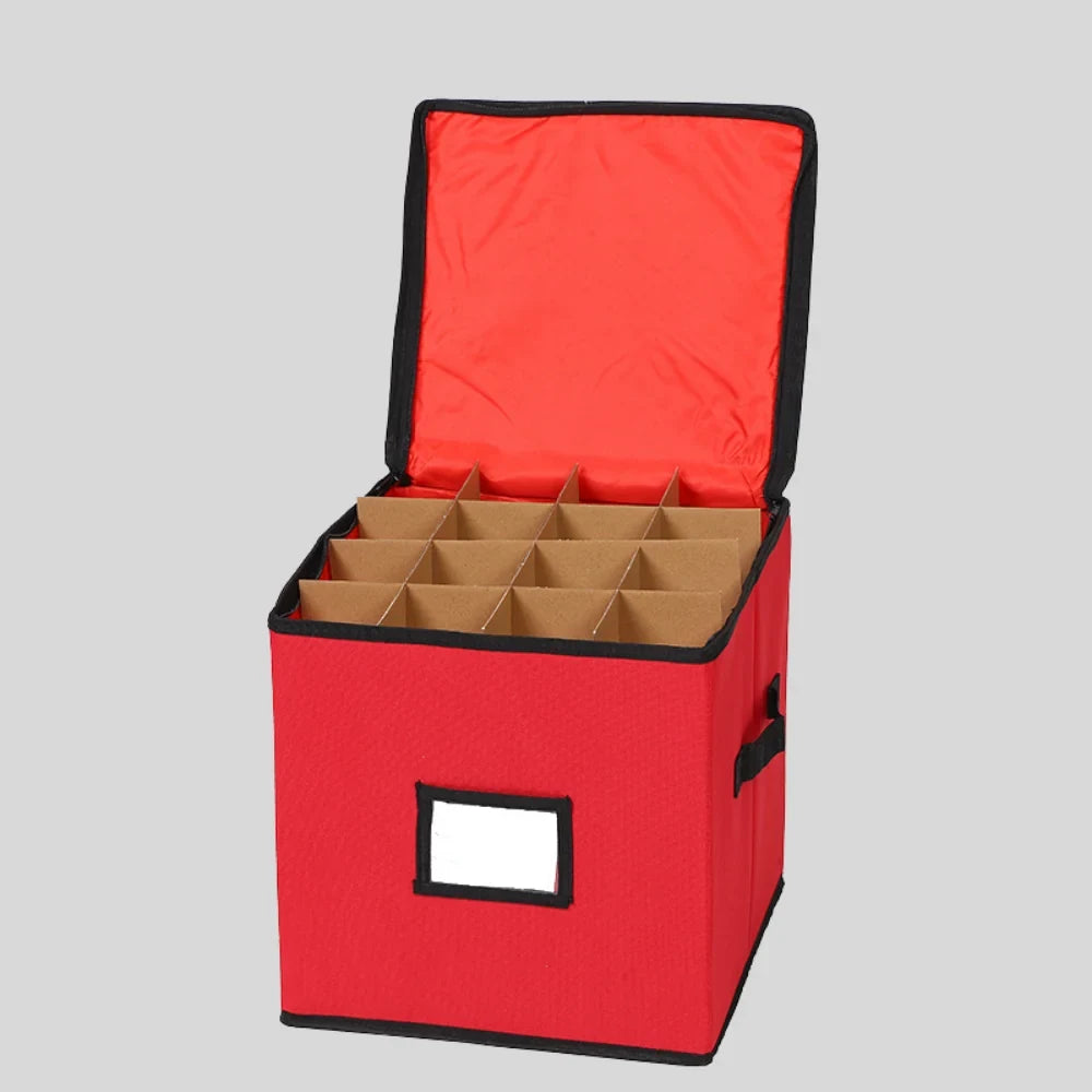 Ornament Storage Box with Dividers and Clear Viewing Window for Christmas Decorations - Image 5