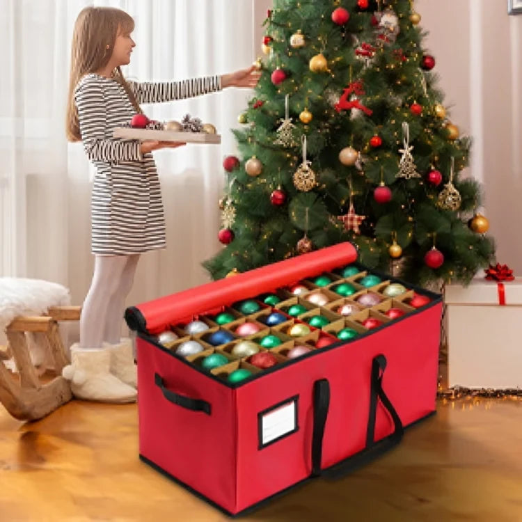 Ornament Storage Box with Dividers and Removable Lid for Christmas Decorations - Image 3