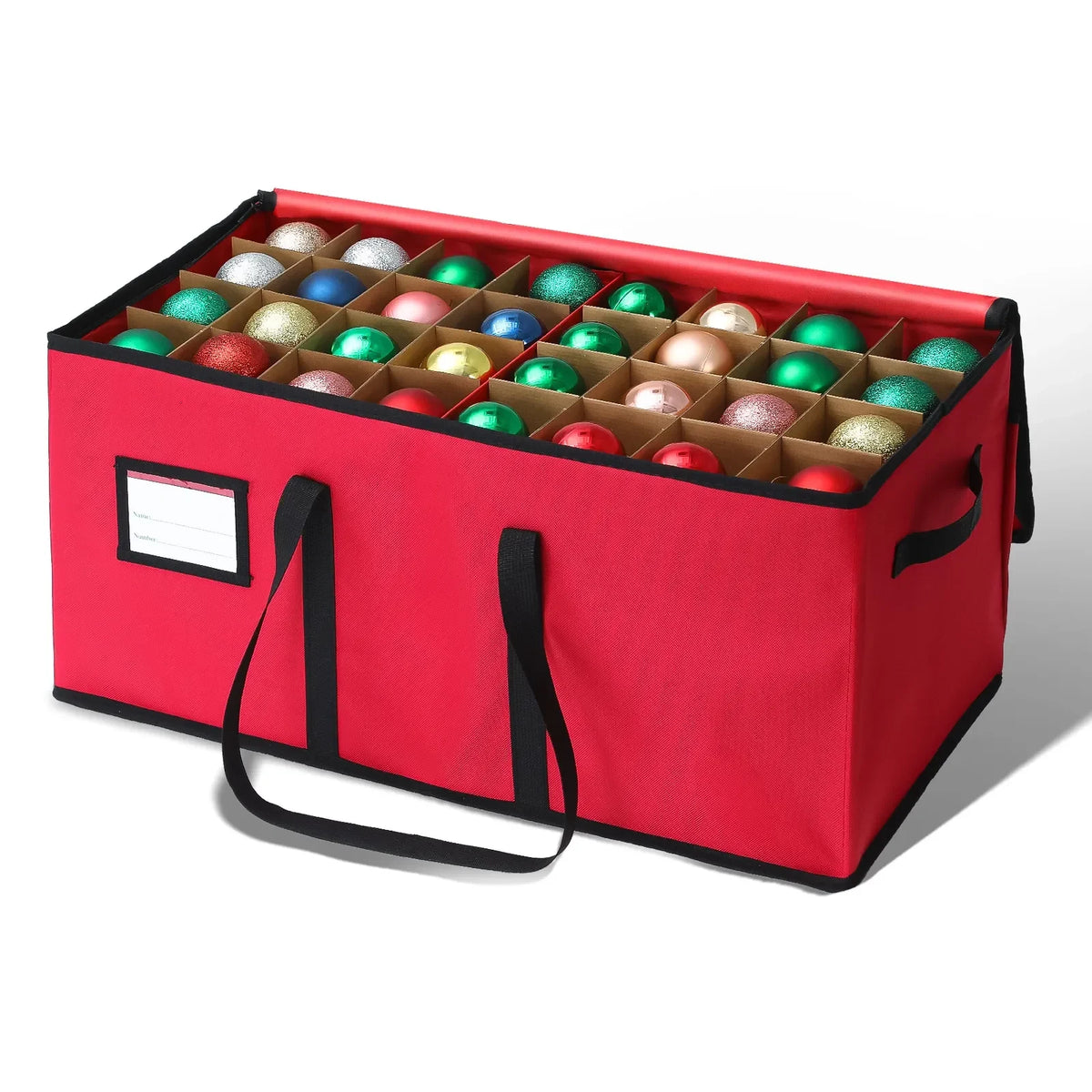 Ornament Storage Box with Dividers and Removable Lid for Christmas Decorations - Image 4