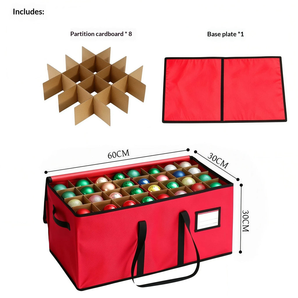 Ornament Storage Box with Dividers and Removable Lid for Christmas Decorations - Image 5