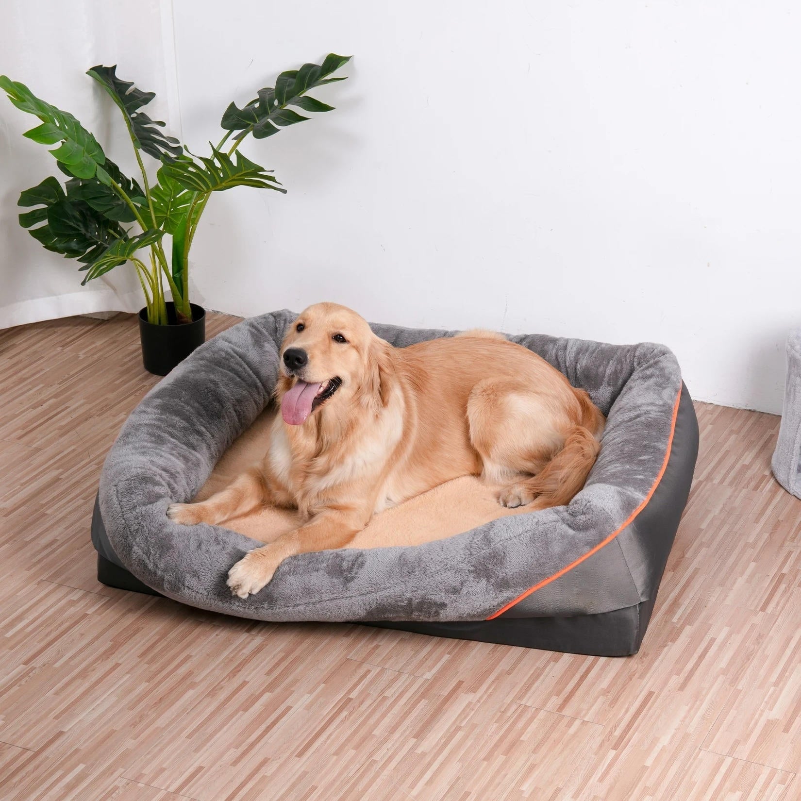 Orthopedic Dog Bed with Bolster and Memory Foam Washable Cover Non-Slip Bottom X Large - Image 1