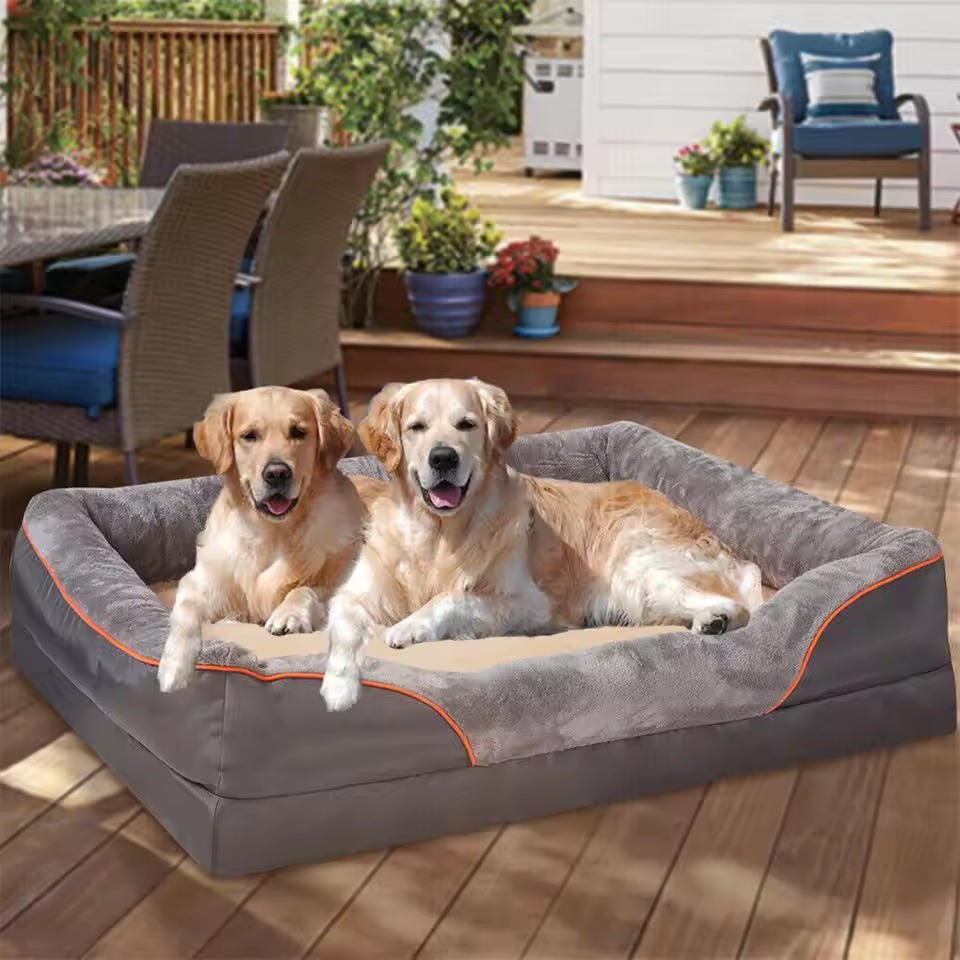 Orthopedic Dog Bed with Bolster and Memory Foam Washable Cover Non-Slip Bottom X Large - Image 2