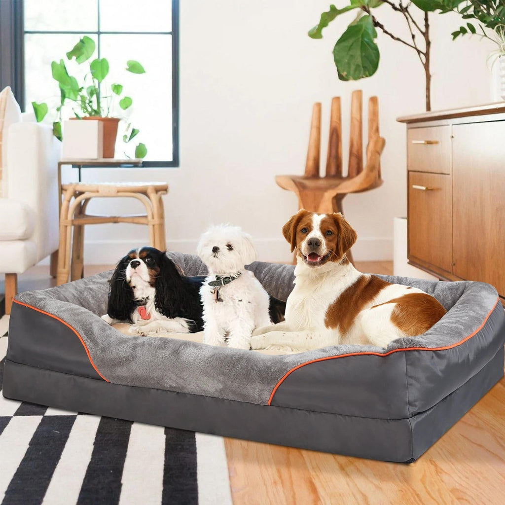 Orthopedic Dog Bed with Bolster and Memory Foam Washable Cover Non-Slip Bottom X Large - Image 3