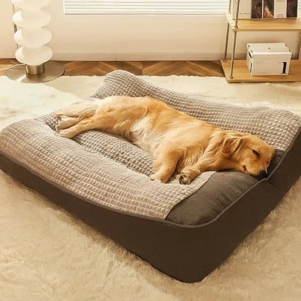 Orthopedic Extra Large Big Dog Bed Padded Plush Bolster Headrest Pet - Image 1