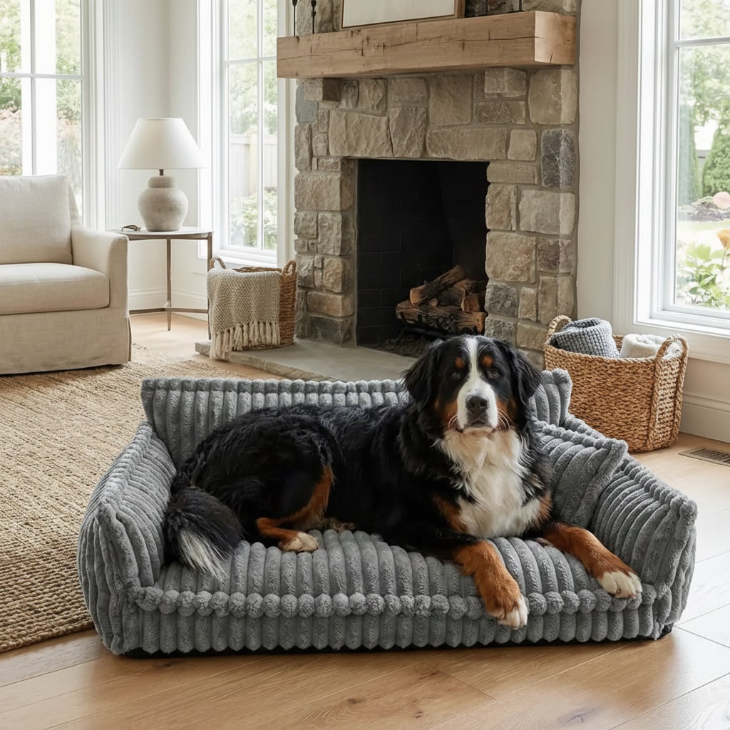 Orthopedic Large Washable Dog Bed Sofa Plush Bolster Padded Style - Image 2