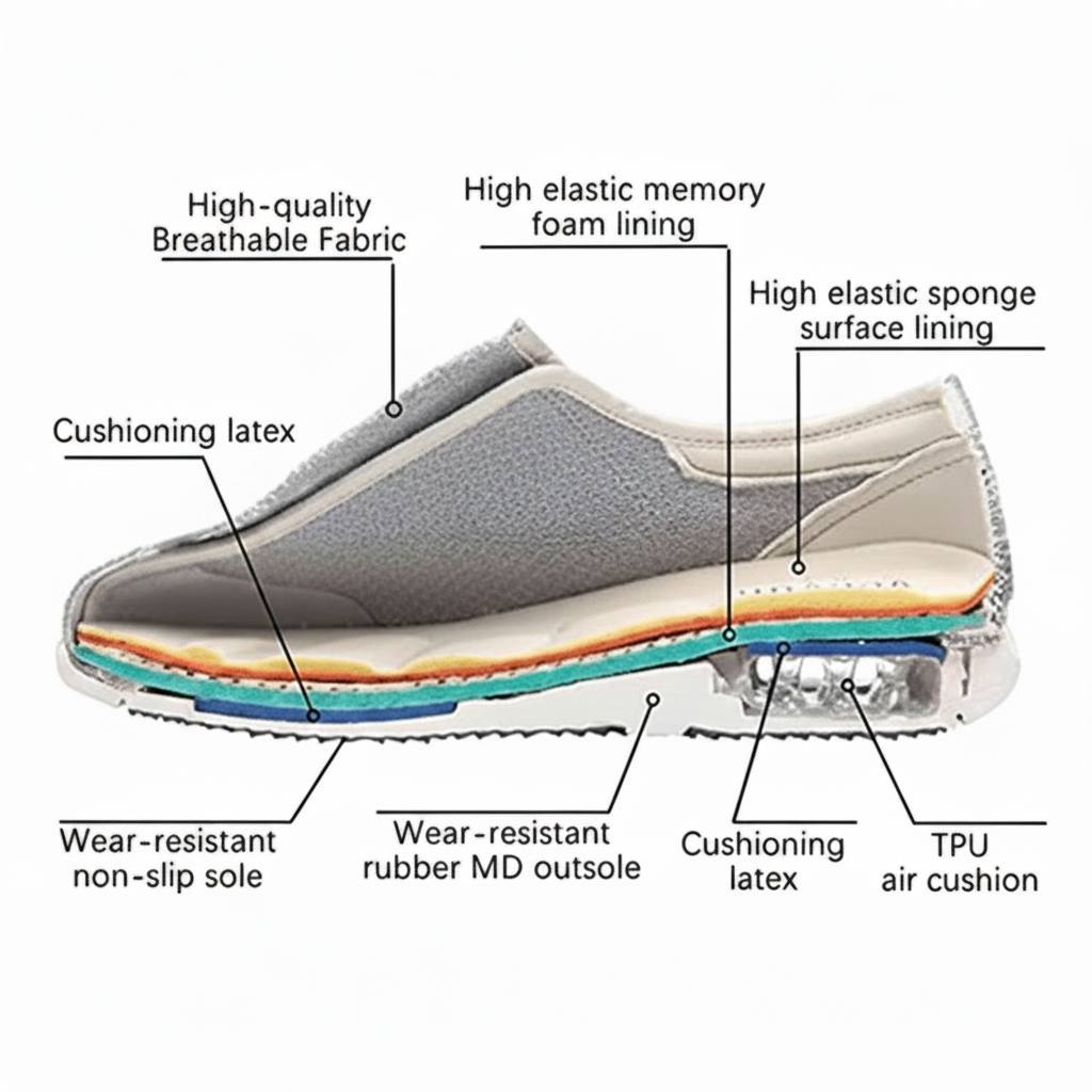 Orthopedic Shoes Extra Wide Diabetic Breathable Mesh Cushioned Non Slip For Swollen - Image 5