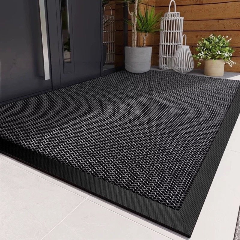Outdoor Doormat with Heavy Duty Rubber Border and Non-Slip Coiled PVC Loop Surface - Image 2