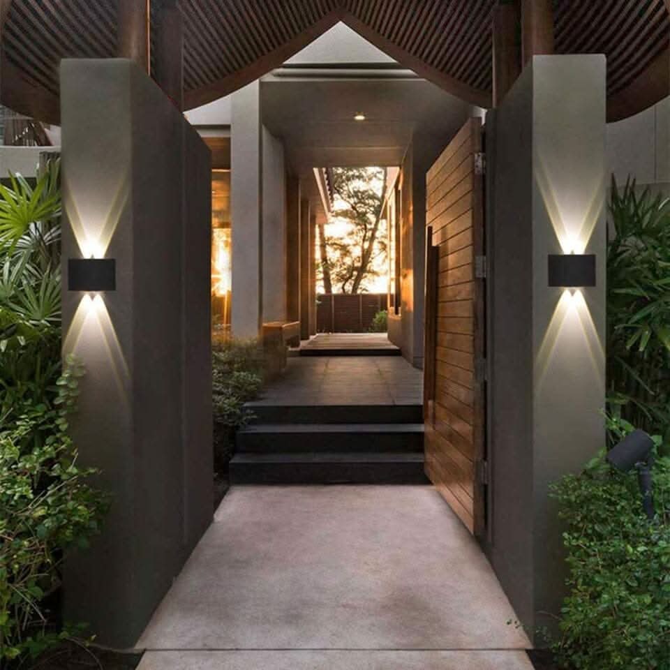Outdoor Lighting LED Wall Light Exterior Waterproof Curved Up Down Weatherproof - Image 3