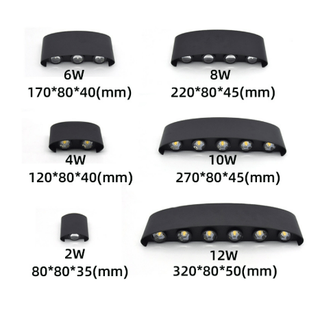 Outdoor Lighting LED Wall Light Exterior Waterproof Curved Up Down Weatherproof - Image 9