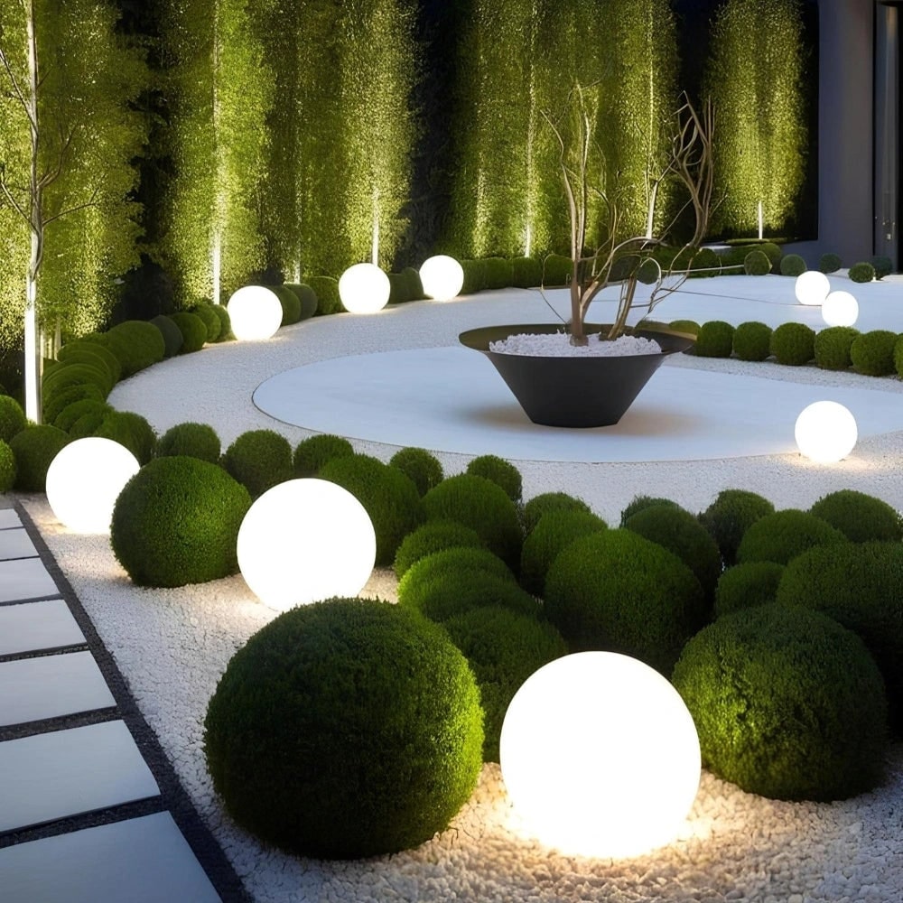 Outdoor Lights Solar Powered Globe Portable Cordless LED Waterproof Remote Control - Image 1