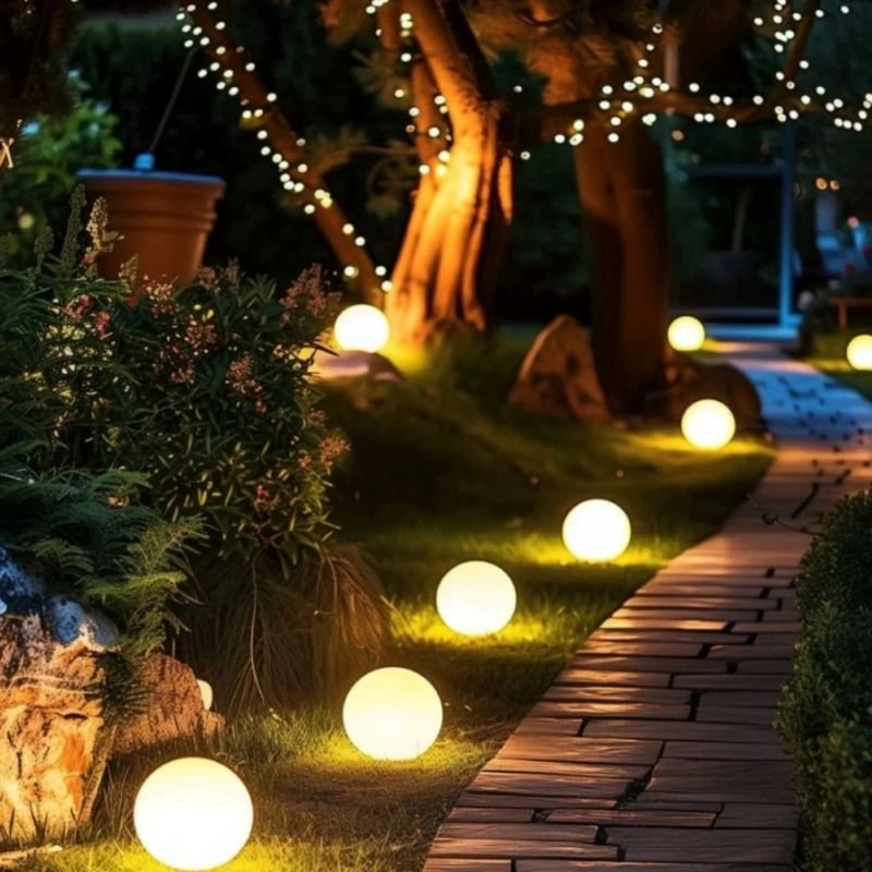 Outdoor Lights Solar Powered Globe Portable Cordless LED Waterproof Remote Control - Image 5