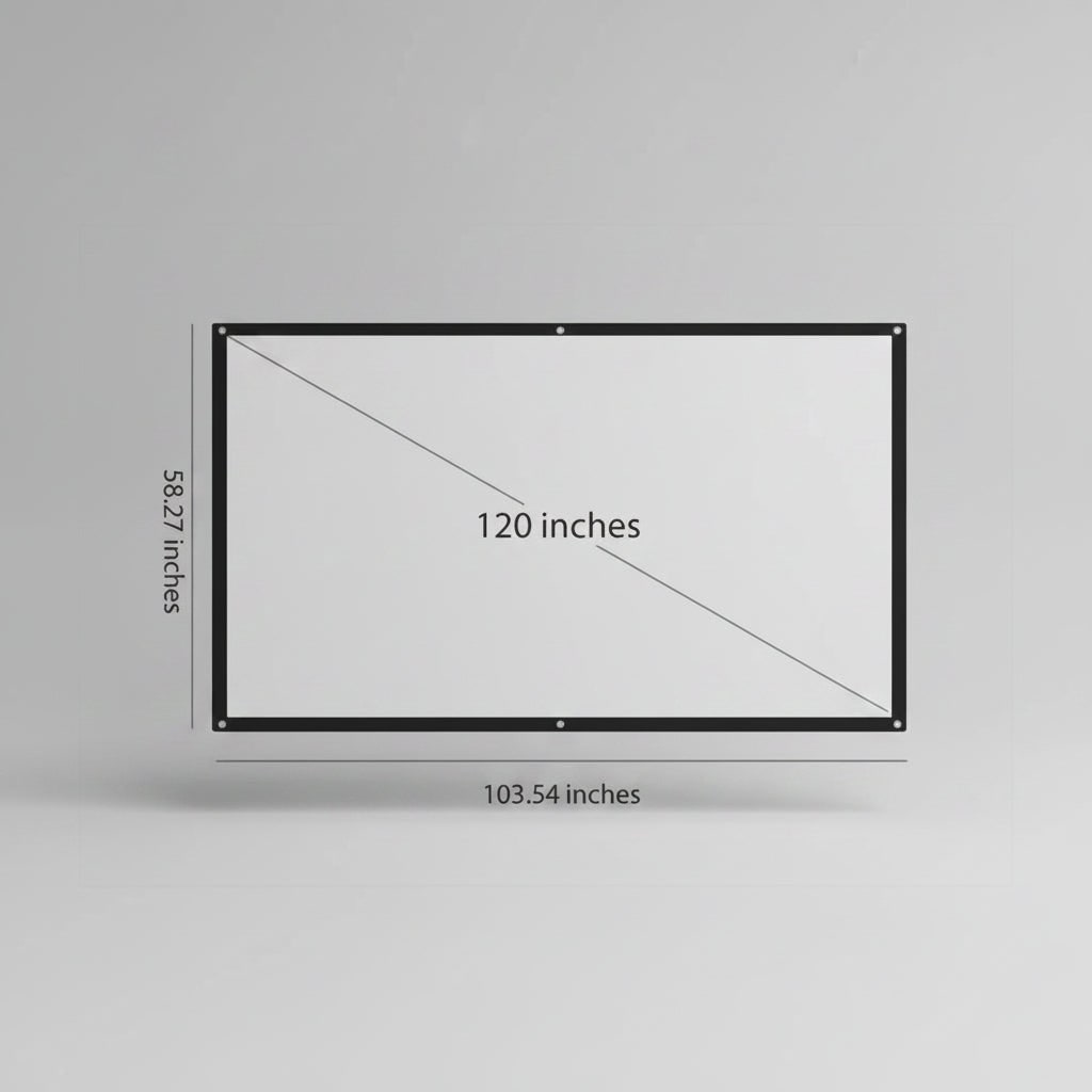 Outdoor Portable 120 Inch Projector Screen Foldable Fabric Tripod White 16:9 - Image 2