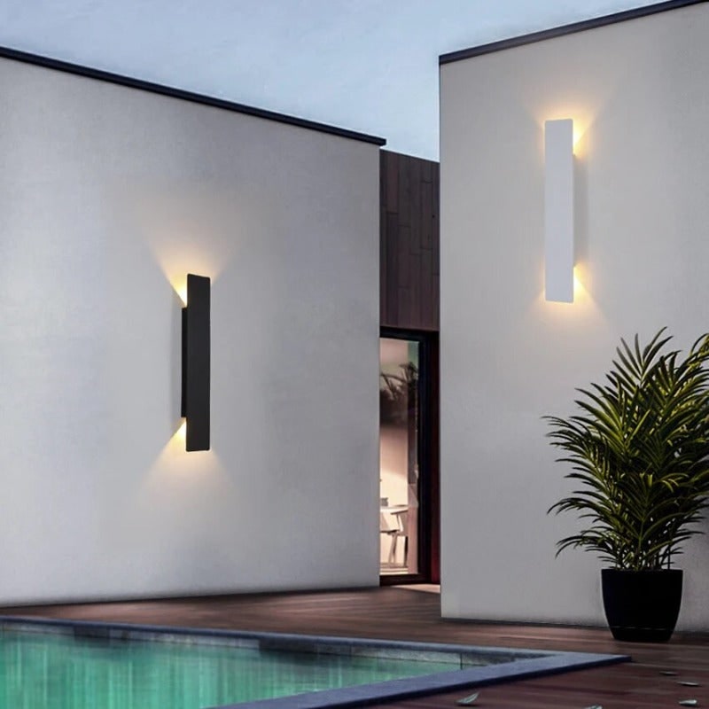 Outdoor Wall Sconce Light with Up and Down LED Glow and Modern Linear Design - Image 3