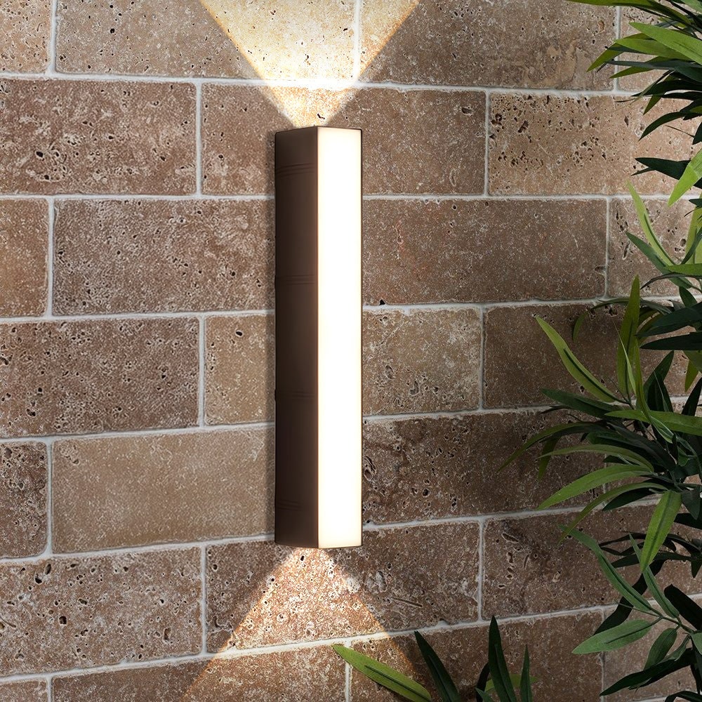 Outdoor Wall Sconce Light with Up and Down Lighting Metal Housing and Acrylic Diffuser - Image 1