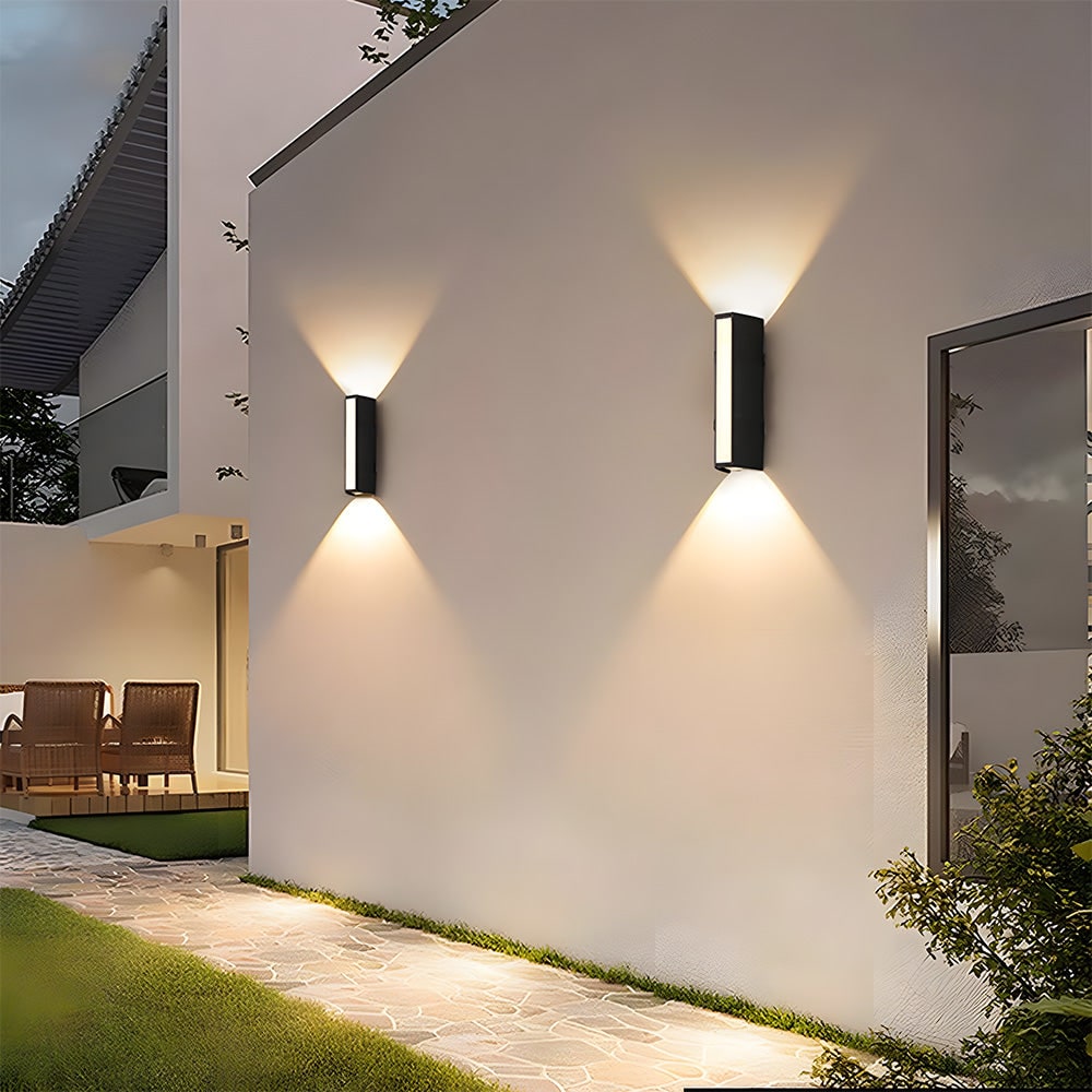 Outdoor Wall Sconce Light with Up and Down Lighting Metal Housing and Acrylic Diffuser - Image 2