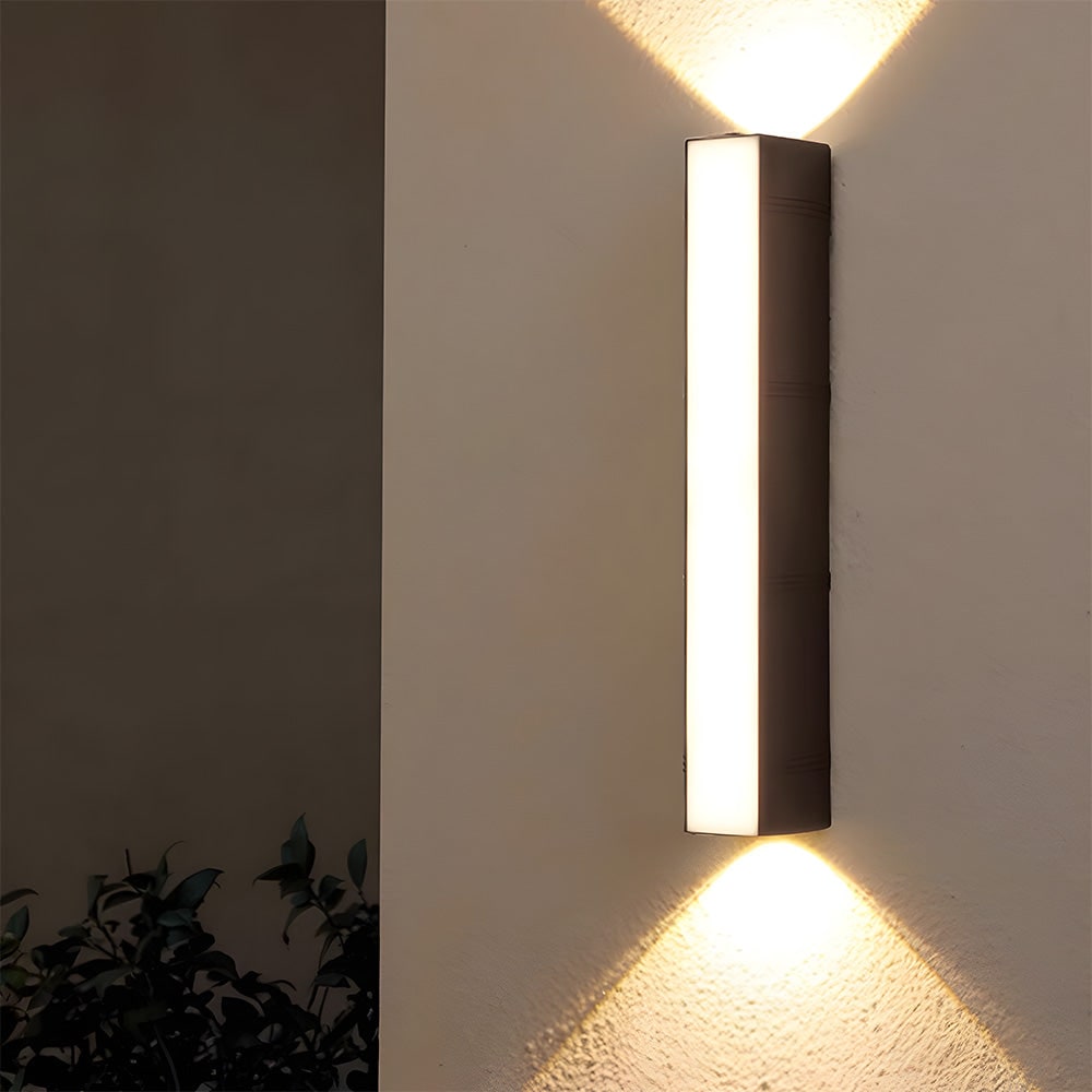 Outdoor Wall Sconce Light with Up and Down Lighting Metal Housing and Acrylic Diffuser - Image 3