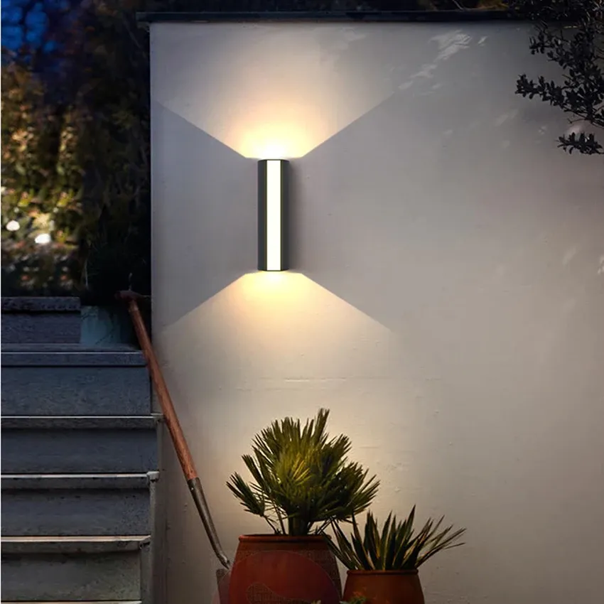 Outdoor Wall Sconce Light with Up and Down Lighting Metal Housing and Acrylic Diffuser - Image 4