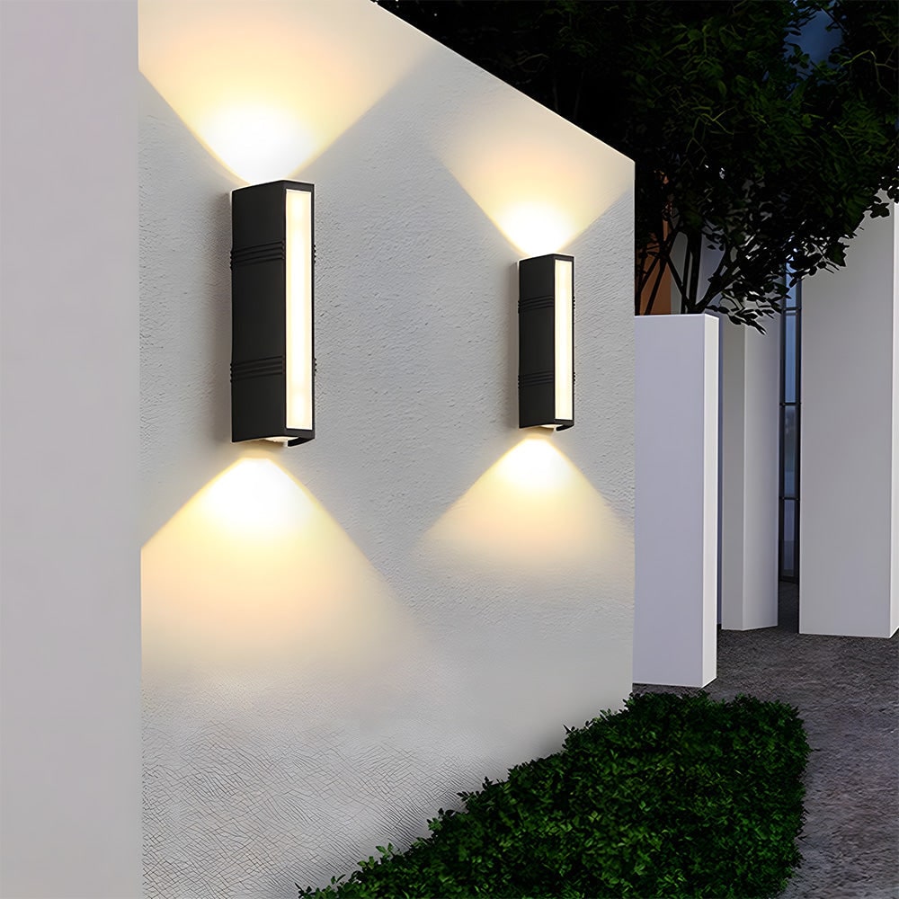 Outdoor Wall Sconce Light with Up and Down Lighting Metal Housing and Acrylic Diffuser - Image 5