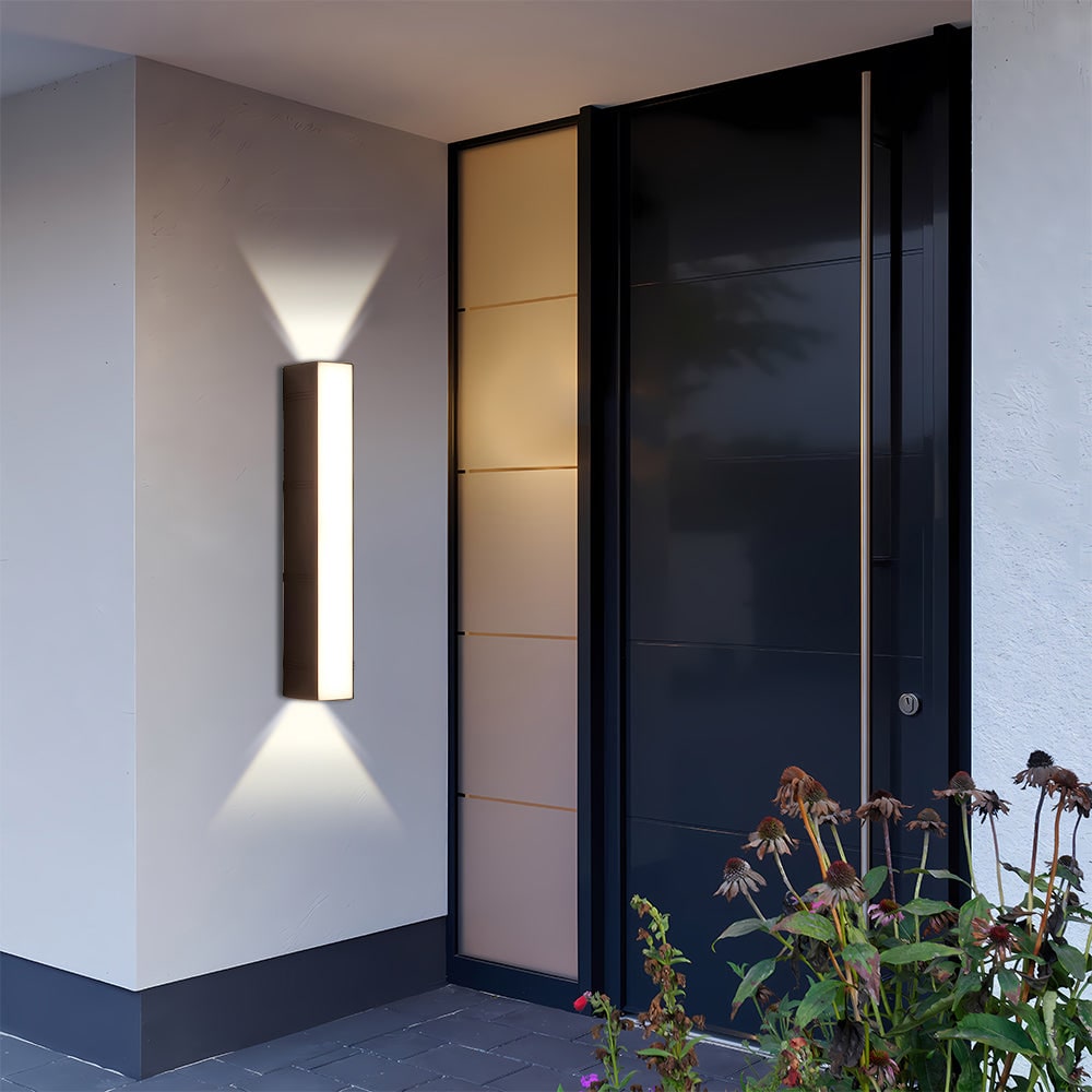 Outdoor Wall Sconce Light with Up and Down Lighting Metal Housing and Acrylic Diffuser - Image 6