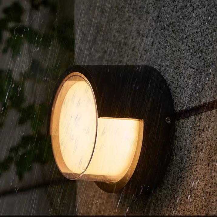 Outdoor Wall Sconce with Motion Sensor and Geometric Metal Frame LED Lighting - Image 4