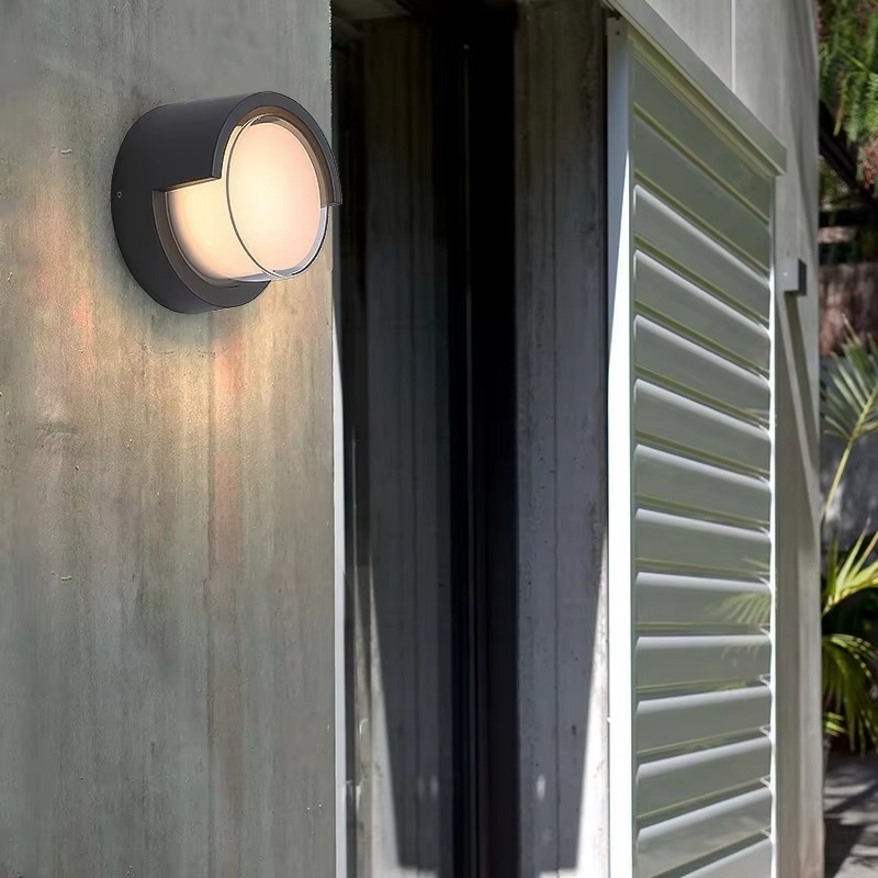 Outdoor Wall Sconce with Motion Sensor and Geometric Metal Frame LED Lighting - Image 5