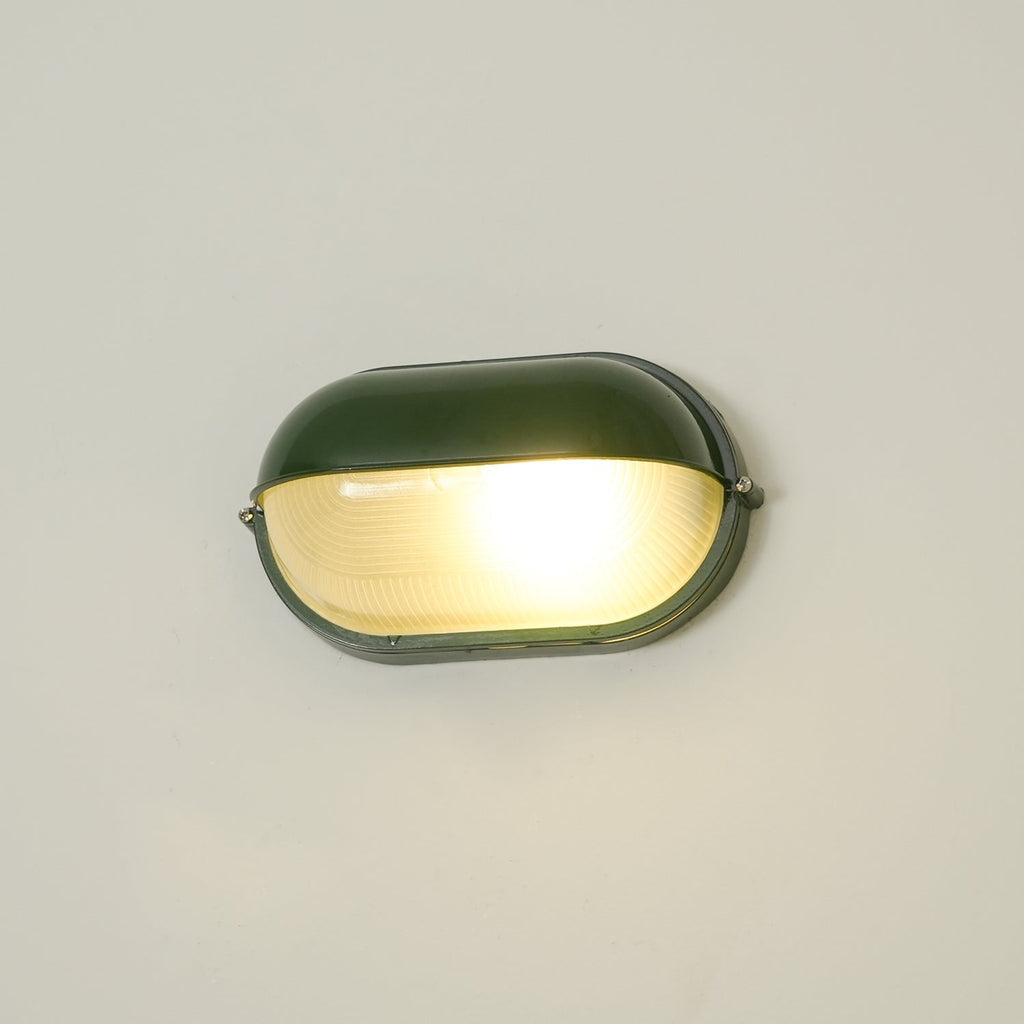 Oval Bulkhead Wall Light with Weather-Resistant Eyelid Cover and Ribbed Glass Diffuser - Image 25