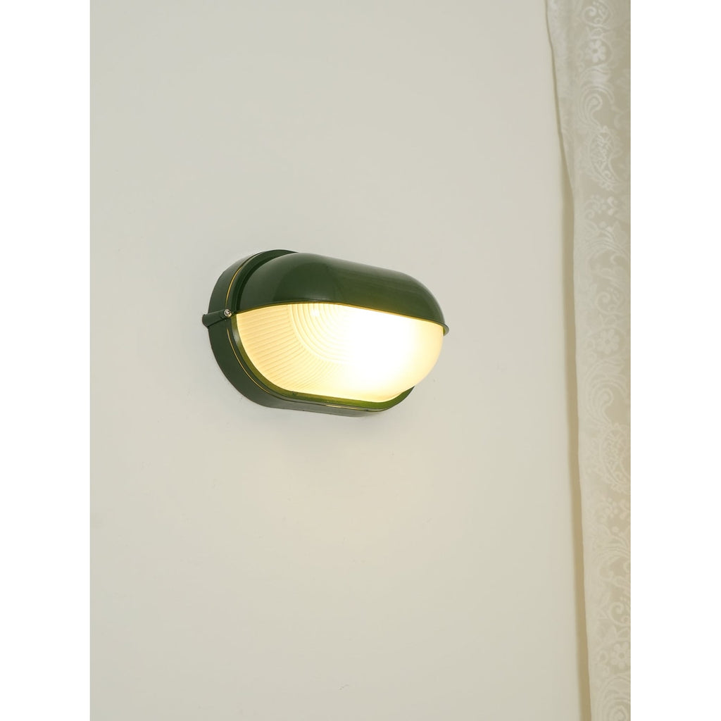 Oval Bulkhead Wall Light with Weather-Resistant Eyelid Cover and Ribbed Glass Diffuser - Image 26