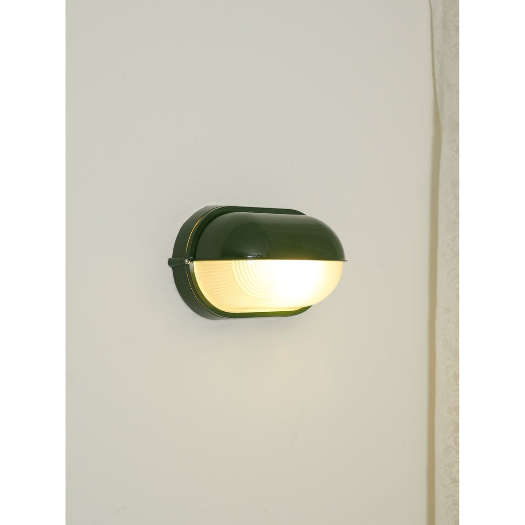 Oval Bulkhead Wall Light with Weather-Resistant Eyelid Cover and Ribbed Glass Diffuser - Image 27