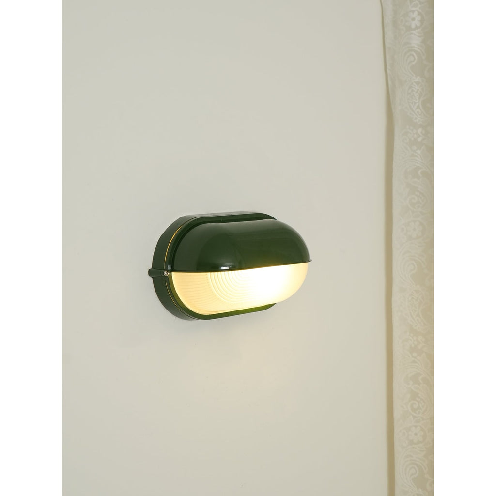 Oval Bulkhead Wall Light with Weather-Resistant Eyelid Cover and Ribbed Glass Diffuser - Image 28