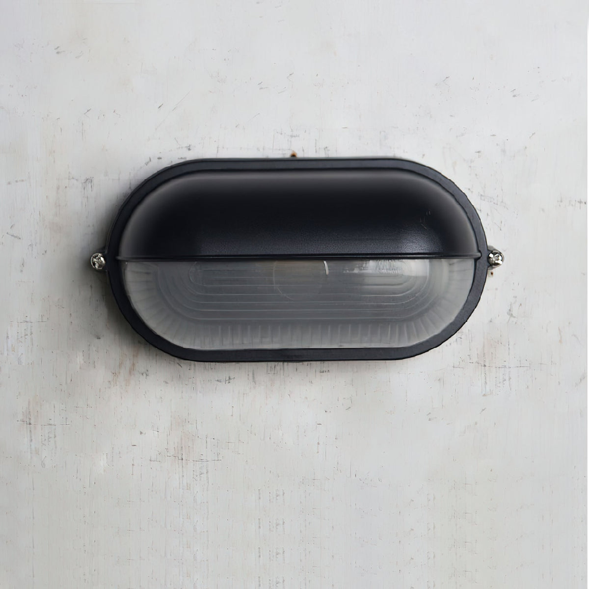Oval Bulkhead Wall Light with Weather-Resistant Eyelid Cover and Ribbed Glass Diffuser - Image 36