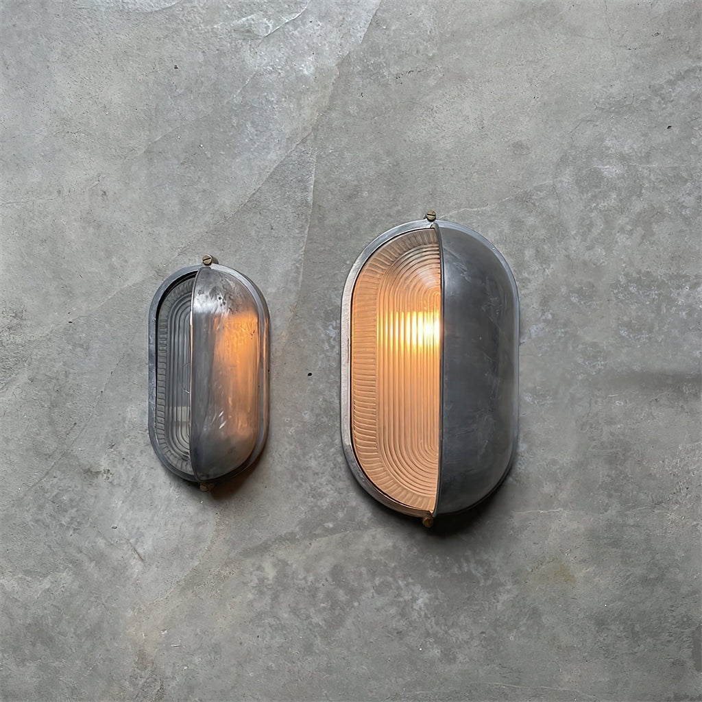 Oval Bulkhead Wall Light with Weather-Resistant Eyelid Cover and Ribbed Glass Diffuser - Image 41