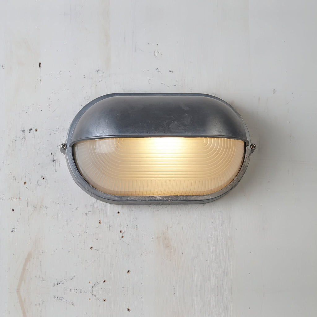 Oval Bulkhead Wall Light with Weather-Resistant Eyelid Cover and Ribbed Glass Diffuser - Image 46