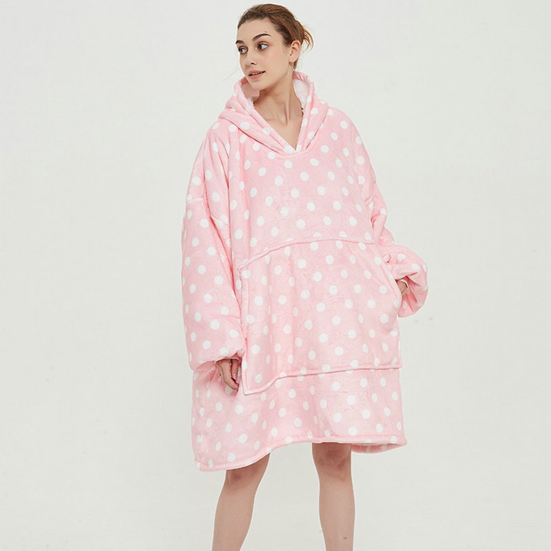 Oversized Wearable Blanket Hoodie with Fleece Lining Kangaroo Pocket Hood - Image 10